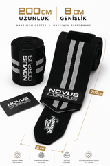 Novus Corpus Hammer siyah ve gri diz sargısı ölçüleri ve ürün detayları